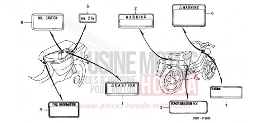 ETIQUETTE DE PRECAUTIONS PK50P de 1993